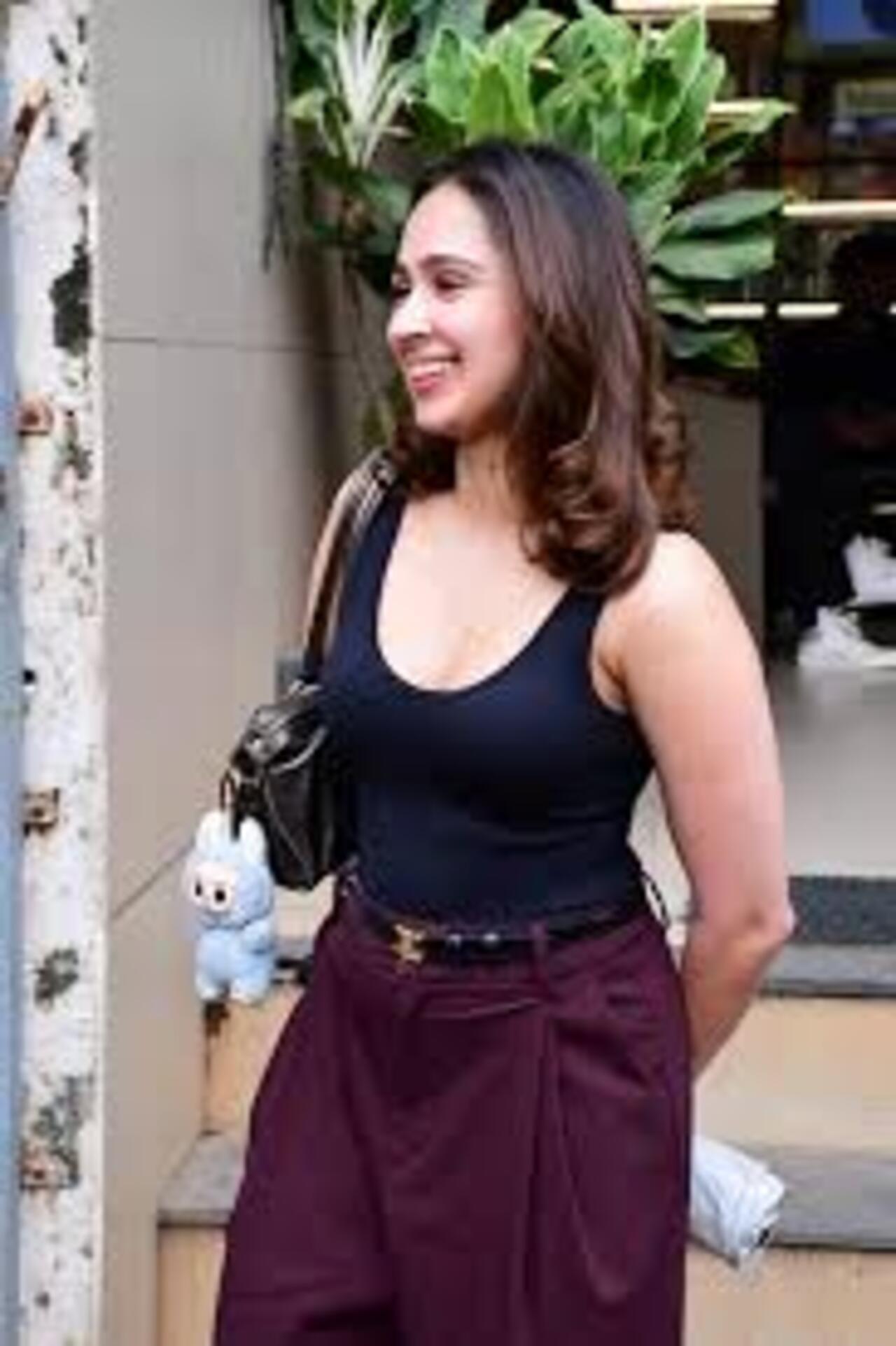 Pashmina Roshan has also been smitten by the trend as she was recently spotted with her favourite blue Labubu toy hanging from her bag, outside a salon.